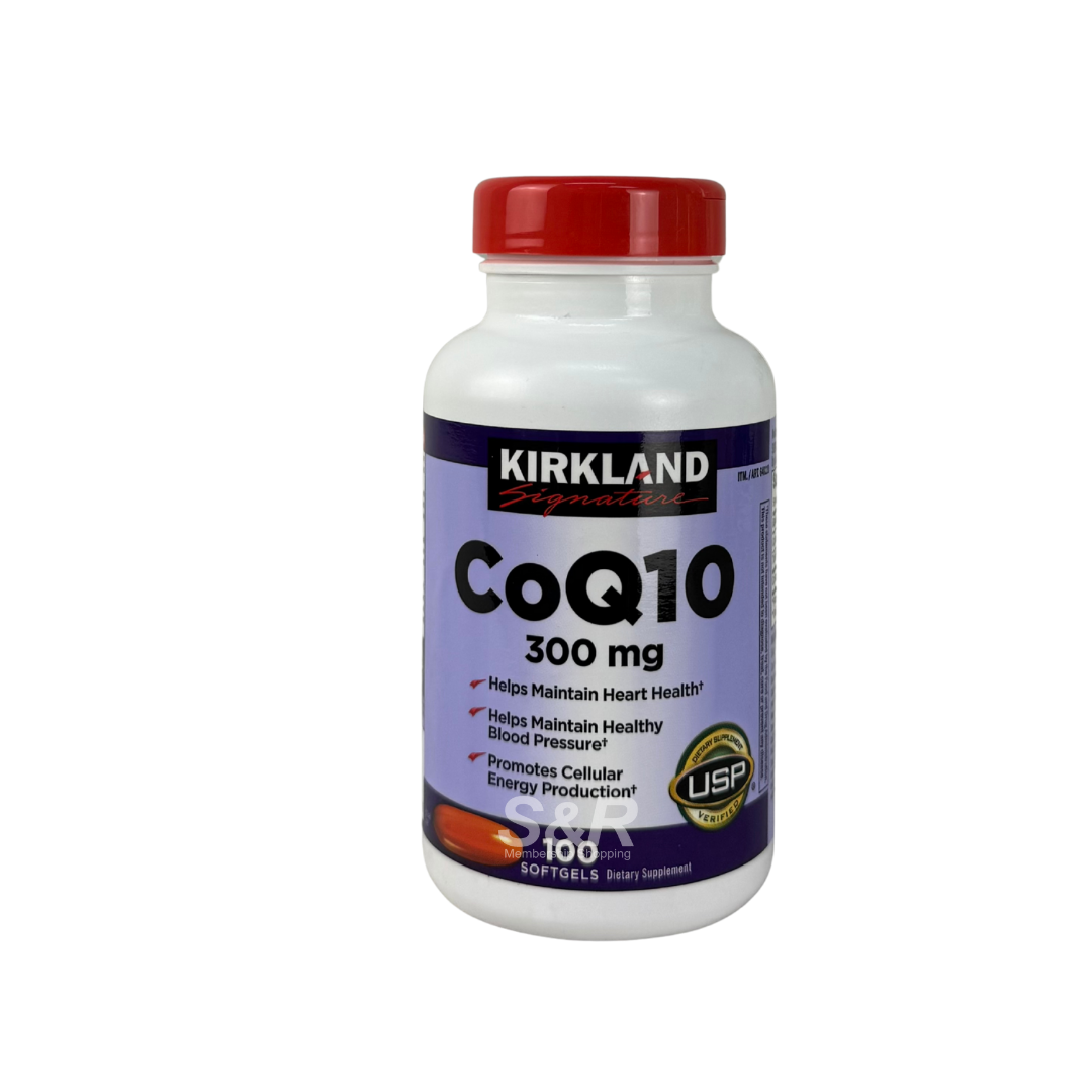 Kirkland Signature CoQ10 300mg Supplement 100 softgels